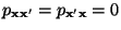 $ p_{{\mathbf{x}}{\mathbf{x}}^\prime}=p_{{\mathbf{x}}^\prime{\mathbf{x}}}=0$