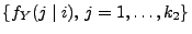 $ \{f_Y(j\mid i),\, j=1,\ldots,k_2\}$