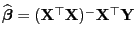 $ \widehat{\boldsymbol{\beta}}=({\mathbf{X}}^\top{\mathbf{X}})^-{\mathbf{X}}^\top{\mathbf{Y}}$