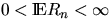 $0 < \Exp R_n < \infty$