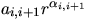 $a_{i,i+1}r^{\alpha_{i,i+1}}$