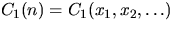 $C_1(n) = C_1(x_1,x_2,\ldots)$