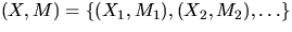 $(X,M) = \{(X_1,M_1), (X_2,M_2),\ldots\}$