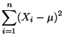 $\displaystyle \sum\limits ^n_{i=1}(X_{i}-\mu )^{2}$