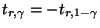 $\displaystyle t_{r,\gamma}=-t_{r,1-\gamma}$