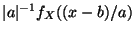 $ \vert a\vert^{-1}f_X((x-b)/a)$