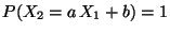 $ P(X_2=a\,X_1+b)=1$