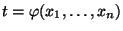 $ t=\varphi(x_1,\ldots,x_n)$