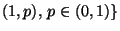 $ (1,p),\,p\in(0,1)\}$