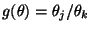 $ g(\theta)=\theta_j/\theta_k$