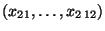 $ (x_{21},\ldots,x_{2\,12})$