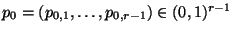 $ p_0=(p_{0,1},\ldots,p_{0,r-1})\in(0,1)^{r-1}$
