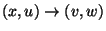 $ (x,u)\to(v,w)$