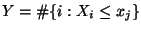 $ Y=\char93 \{i: X_i\le x_j\}$
