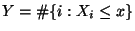 $ Y=\char93 \{i: X_i\le x\}$