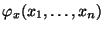 $ \varphi_x(x_1,\ldots,x_n)$
