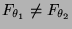 $ F_{\theta_1}\not= F_{\theta_2}$