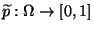 $ \widetilde p:\Omega\to[0,1]$