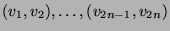 $ (v_1,v_2),\ldots,(v_{2n-1},v_{2n})$