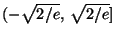 $ (-\sqrt{2/e},\,\sqrt{2/e}]$