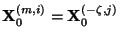 $ {\mathbf{X}}_0^{(m,i)}={\mathbf{X}}_0^{(-\zeta,j)}$