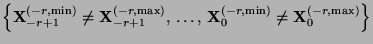 $\displaystyle \Bigl\{{\mathbf{X}}_{-r+1}^{(-r,\min)}\not={\mathbf{X}}_{-r+1}^{(...
...)},\,\ldots,\,
{\mathbf{X}}_0^{(-r,\min)}\not={\mathbf{X}}_0^{(-r,\max)}\Bigr\}$