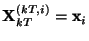 $ {\mathbf{X}}_{kT}^{(kT,i)} = {\mathbf{x}}_i$