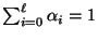 $ \sum_{i=0}^\ell
\alpha_i=1$