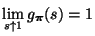 $\displaystyle \lim_{s \uparrow1}g_{\boldsymbol{\pi}}(s)=1$