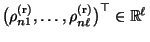 $ \bigl(\rho_{n1}^{\rm (r)},\ldots,\rho_{n\ell}^{\rm (r)}\bigr)^\top\in\mathbb{R}^\ell$