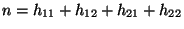 $ n=h_{11}+h_{12}+h_{21}+h_{22}$