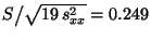 $ S\bigl/\sqrt{19\,s^2_{xx}}=0.249$