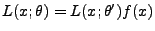 $ L(x;\theta)=L(x;\theta^\prime)f(x)$