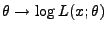 $ \theta\to\log
L(x;\theta)$