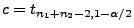 $ c=t_{n_1+n_2-2,1-\alpha/2}$