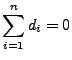 $\displaystyle \sum\limits_{i=1}^n d_i=0$