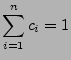 $\displaystyle \sum\limits_{i=1}^n c_i=1$