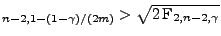 $ _{n-2,1-(1-\gamma)/(2m)}>\sqrt{2\,{\rm
F}_{2,n-2,\gamma}}$