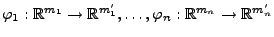 $ \varphi_1:\mathbb{R}^{m_1}\to\mathbb{R}^{m_1^\prime},\ldots,\varphi_n:\mathbb{R}^{m_n}\to\mathbb{R}^{m_n^\prime}$