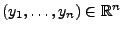 $ (y_1,\ldots,y_n)\in \mathbb{R}^n$