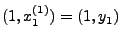 $ (1,x_1^{(1)})=(1,y_1)$