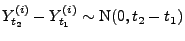 $ Y^{(i)}_{t_2}-Y^{(i)}_{t_1}\sim {\rm N}(0,t_2-t_1)$