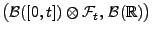 $ \bigl(\mathcal{B}([0,t])\otimes\mathcal{F}_t,\,\mathcal{B}(\mathbb{R})\bigr)$