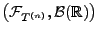 $ \bigl(\mathcal{F}_{T^{(n)}},\mathcal{B}(\mathbb{R})\bigr)$