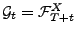 $ \mathcal{G}_t=\mathcal{F}^X_{T+t}$