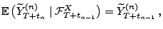 $\displaystyle {\mathbb{E}\,}\bigl(\widetilde Y^{(n)}_{T+t_n} \mid \mathcal{F}^X_{T+t_{n-1}}\bigr)
=\widetilde Y^{(n)}_{T+t_{n-1}}\,,
$