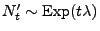 $ N^\prime_t\sim{\rm Exp}(t\lambda)$