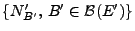 $ \{N^\prime_{B^\prime},\,B^\prime\in
\mathcal{B}(E^\prime)\}$