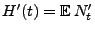 $ H^\prime(t)={\mathbb{E}\,}N^\prime_t$