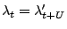 $\displaystyle \lambda_t=\lambda^\prime_{t+U}$